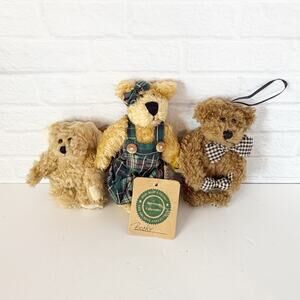 The Boyds Collection Bears Plush Lot of 3 Becky Angel Button Bear 6 Inch Stuffed
